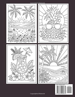 Large Print Summer Coloring Book: 50+ Simple, Easy, and Fun Summer